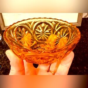 Vintage Amber Glass Bowl